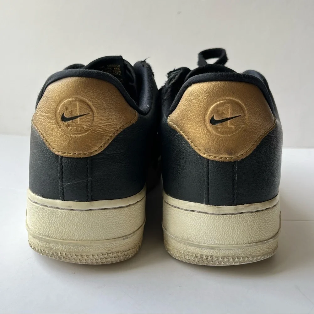 Nike Air Force 1 Low Jewel Black Metallic Gold Men's 6 Women's 7.5